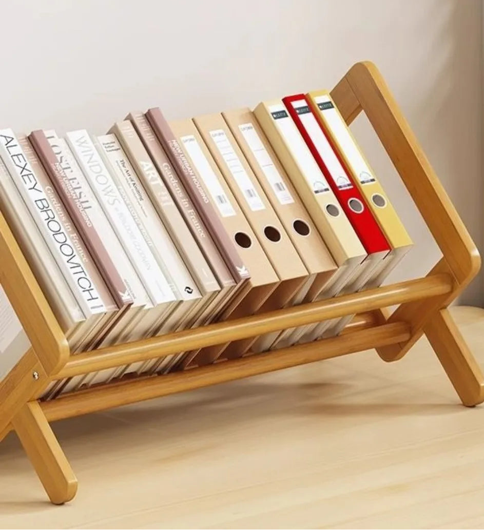 Bamboo compact desktop bookshelf/organizer