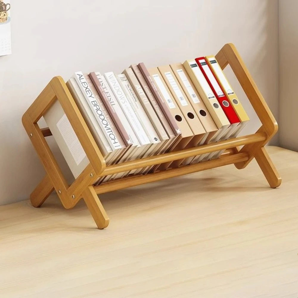 Bamboo compact desktop bookshelf/organizer