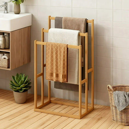 Spa-Style Wooden Towel Rack