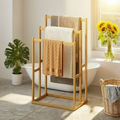 Spa-Style Wooden Towel Rack
