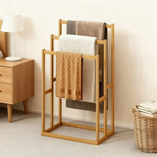 Spa-Style Wooden Towel Rack