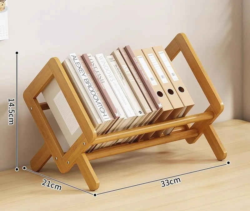 Bamboo compact desktop bookshelf/organizer