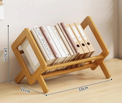 Bamboo compact desktop bookshelf/organizer